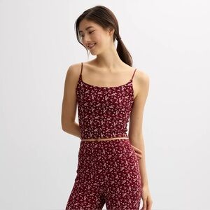 Floral Burgundy Spaghetti Strap Top